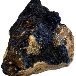 Natural azurite malachite freeform specimen 3 sians emporium Raw azurite and malachite freeform mineral specimen with deep blue crystalline crust on natural matrix